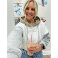 'Coffee' Colorblock Hoodie for Women - Embroidered Design T-Shirts, Sweatshirt | GrindPrints.com