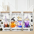 Coffee Before Hocus Pocus 16oz Glass Decorative Glass Straw Halloween "BEFORE ANY HOCUS POCUS" Text T-Shirts, Hoodie, Sweatshirt