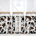 Coffee Cow Print 16 Oz Frosted Glass Tumbler T-Shirts, Hoodie, Sweatshirt