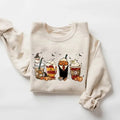 Coffee Cups Sweatshirt, Skull Coffee Cup Sweatshirt, Halloween Hoodie, Halloween Sweater, Coffee Lover Gift T-Shirts