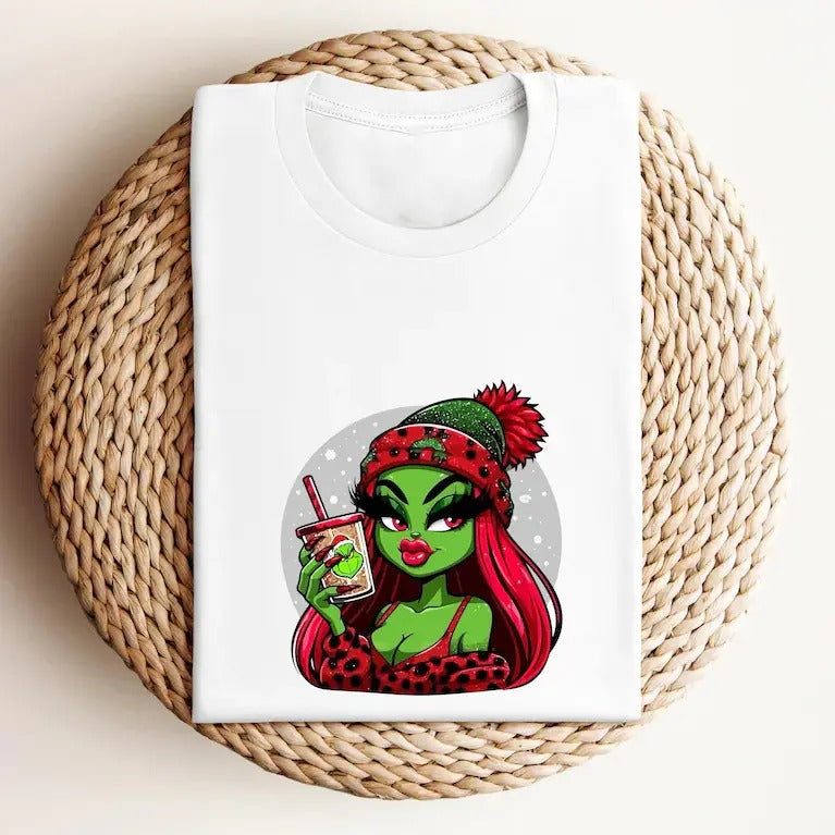 Coffee Grinchhh T, Christmas Cute Christmas Tee Hoodie, Sweatshirt | GrindPrints.com