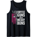 Coffee Guns And Messy Buns - Pink AR15 USA Funny Womens Gun Tank Top Made in USA T-Shirts, Hoodie, Sweatshirt