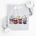 Coffee Lovers, America, Patriotic, 4th of July Sweatshirt, Women's Crew Neck, Crewneck T-Shirts, Hoodie | GrindPrints.com