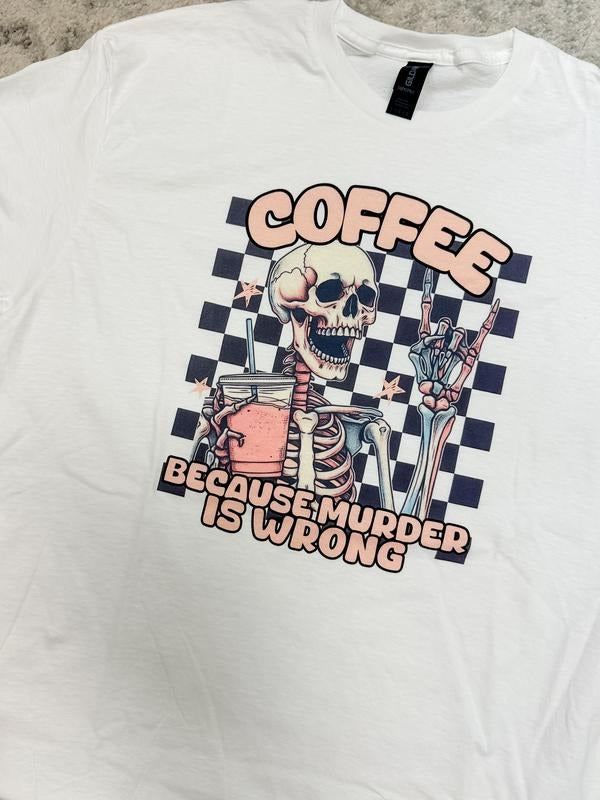 Coffee Skeleton Graphic Top T-Shirts, Hoodie, Sweatshirt | GrindPrints.com