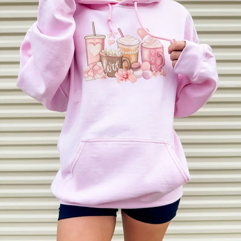 Coffee Valentine Graphic Hoodie T-Shirts, Sweatshirt | GrindPrints.com