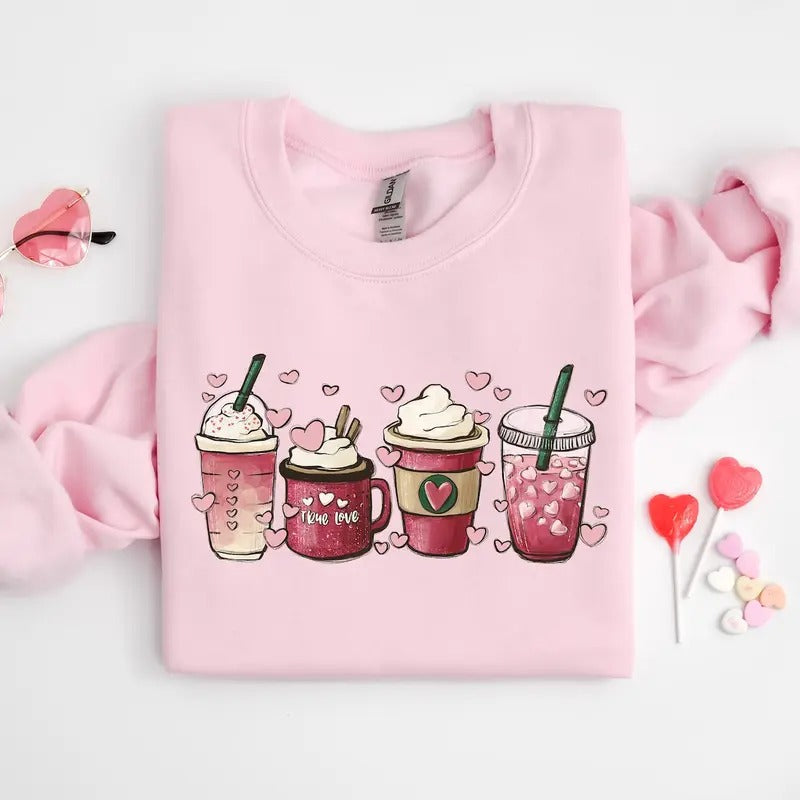 Coffee Valentine Sweatshirt, Valentine Coffee Shirt, Womens Valentines Day Sweater, Valentines Day Shirt, Valentines...