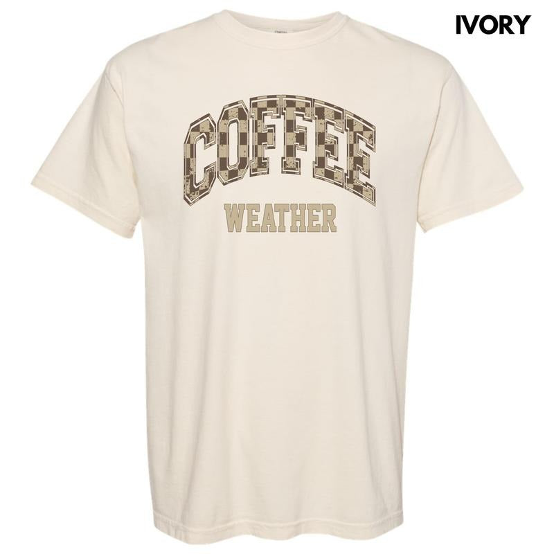Coffee Weather Checkered Comfort Colors T-Shirt 'NLB' Hoodie, Sweatshirt | GrindPrints.com