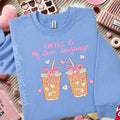 Coffee is my love language Valentines Day Sweatshirt ~ Carolina Blue T-Shirts, Hoodie | GrindPrints.com