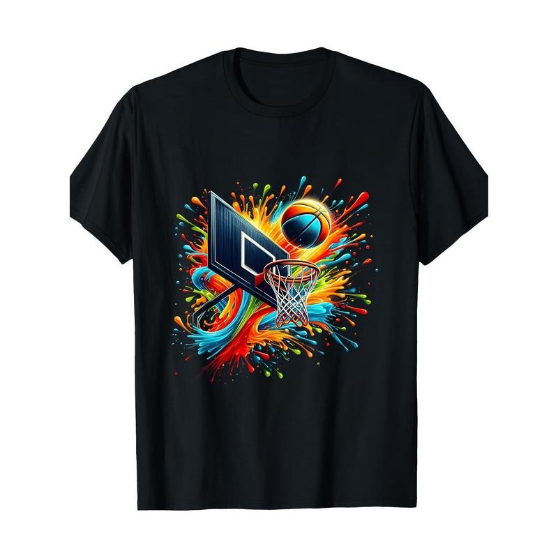 Colorful Basketball Tie Dye Color Splash Basketball Nets 100% Cotton Made USA T-Shirts, Hoodie, Sweatshirt