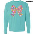 Colorful Brushstroke Bow Long Sleeve Comfort Colors T-Shirt 'NLB' Hoodie, Sweatshirt | GrindPrints.com