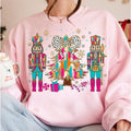 Colorful Coquette Glitter Christmas Tree Nutcrackers Shirt, Girly Christmas Sweatshirt, Hoodie, T