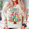 Colorful Coquette Glitter Christmas Tree Png, Girly Christmas Tree Design, Bright Color Christmas Coquette Bow Dalmantian...