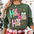 Colorful Coquette Glitter Christmas Tree, Ho Ho Ho Christmas Tree Girly, Bright Color Christmas Coquette Bow Dalmatian...