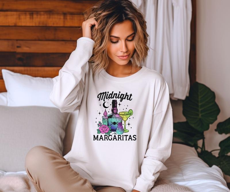 Colorful Midnight Margaritas Crewneck Sweatshirt T-Shirts, Hoodie | GrindPrints.com