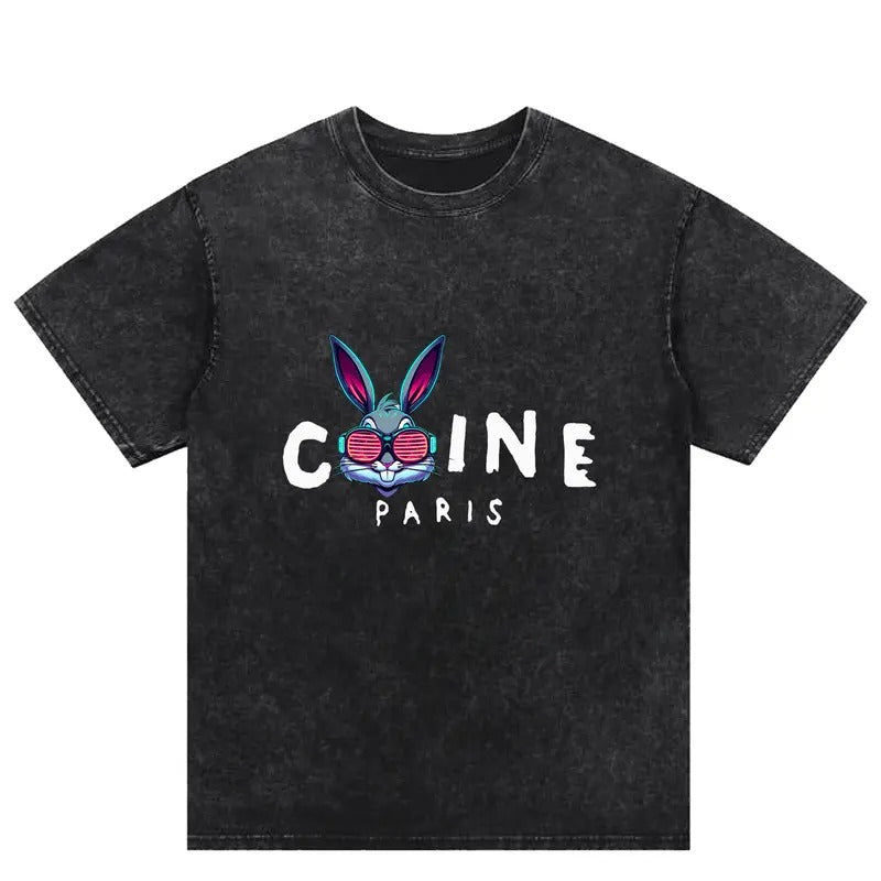 Colorful Rabbit - themed Tees with Parisian Vibe: A Must - have for US Fashion Buffs Hoodie, Sweatshirt | GrindPrints.com