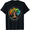 Colorful Tree Life is Really Good Tree Art Watercolor Circle T-Shirt Made in USA Hoodie, Sweatshirt | GrindPrints.com