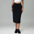 Colorfulkoala Women's Modal High-Waisted Straight Skirt with Side Pockets Back Slit Slimming Waist Design T-Shirts,...