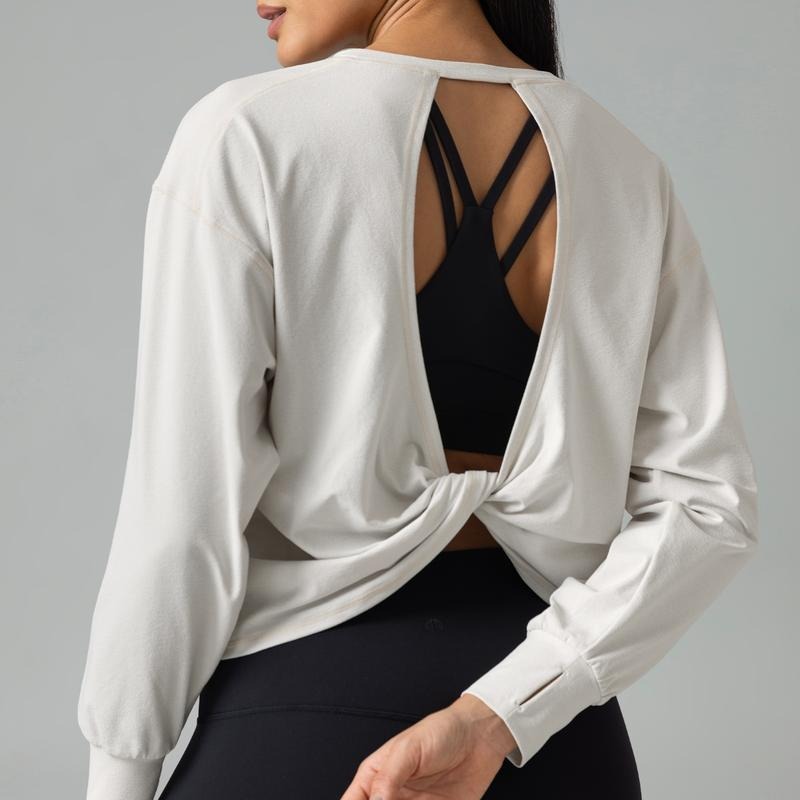Colorfulkoala Women's Sorona Open-Back Design Long Sleeve Top with Slim Fit Design Lightweight Workout Cover-Up Shirt...