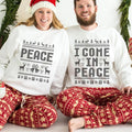Come In Peace I'm Peace Sweatshirt, Retro Couples Matching Ugly Christmas Sweater, Funny Couples Xmas Ugly Tee, Long...