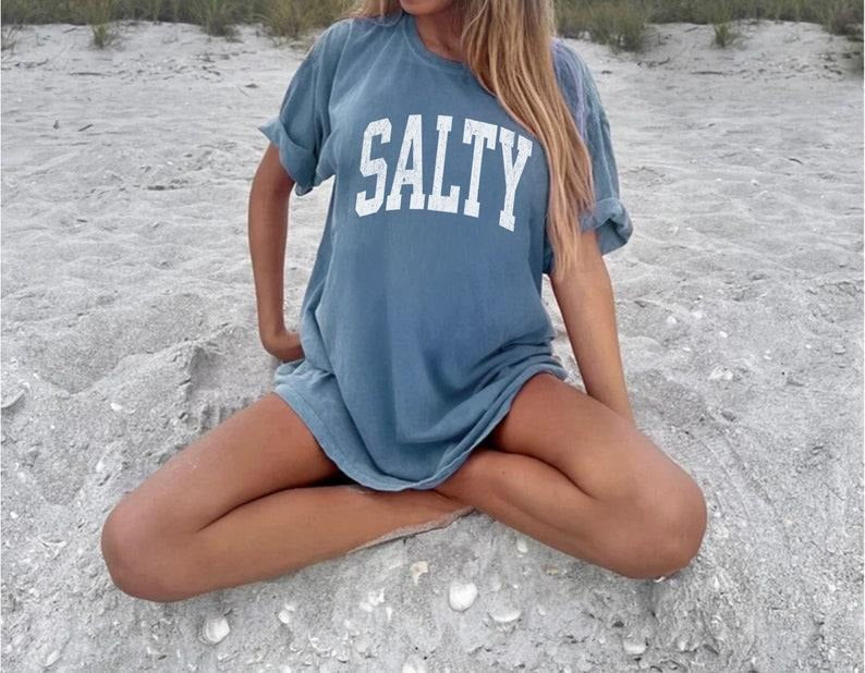 [Comfort Color] Salty Shirt, Trendy Beach Tees, Beach Shirt, Beach T-Shirt, Vacation Summer, Summer Shirt Hoodie, Sweatshirt