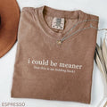 Comfort Color I Could Be Meaner Shirt, Funny Sarcastic Tee, Unhinged Humor Tee, Dark Humor Shirt, Women Sarcasm Shirt,...