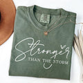 Comfort Color Motivational Shirt, You Are Stronger Than The Storm T-shirt, Strong Women Tees, Girl Power Shirt, Womens...