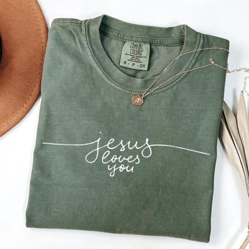 Comfort Color Religious T-shirt, Jesus Loves You Shirt, Christian Shirt, Bible Verse Tees, Faith Shirt, Jesus is King...