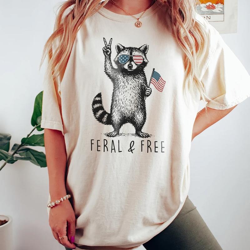 Comfort Colors 4th of July T-shirt, Red White and Feral Shirt, Independence Day, America Shirt, Funny USA Tee, Patriotic...