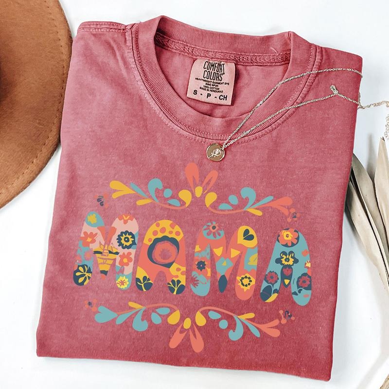 Comfort Colors Boho Mama Shirt Floral Mom Vintage Shirt Rustic Mama Mom T-Shirts, Hoodie, Sweatshirt
