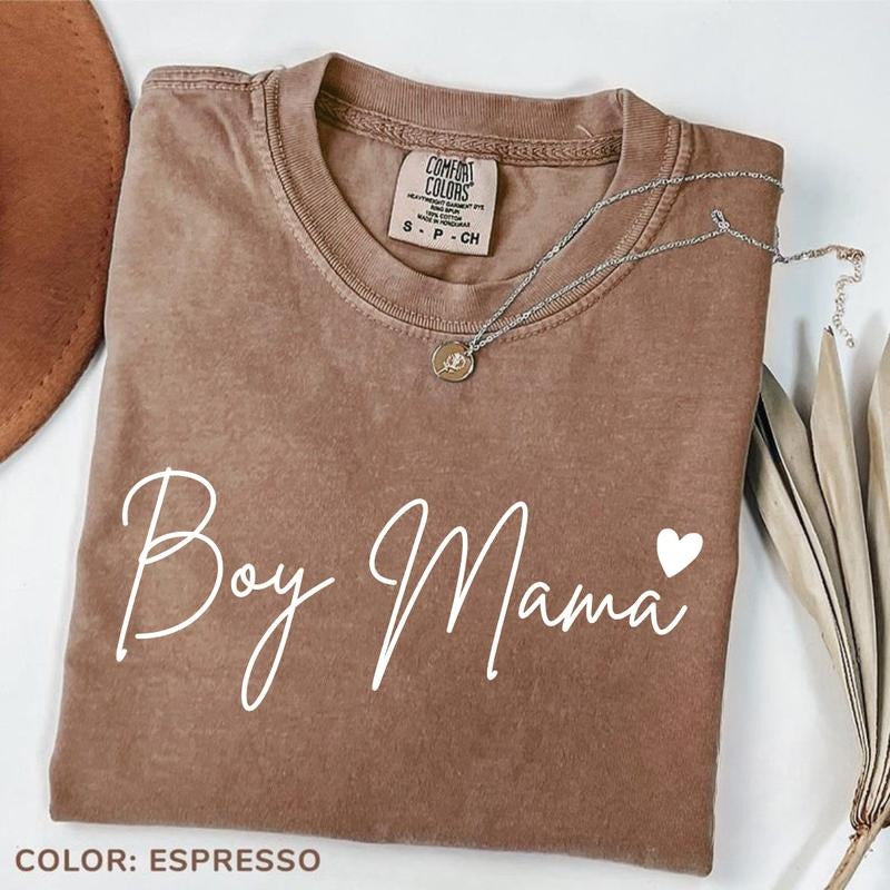 Comfort Colors Boy Mama T-Shirt, Mothers Day Gifts for Mom to be Trendy Mom T-Shirt, Mom Life Tee, Mom Birthday Gift...
