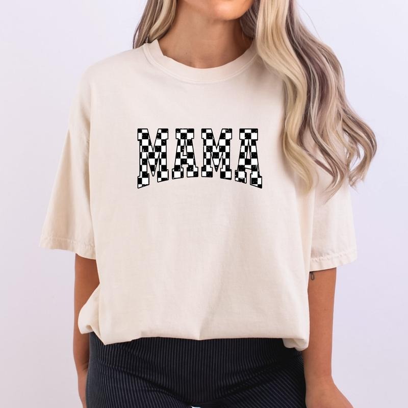 Comfort Colors Checkered Mama Shirt Gift for Mom, Retro Mom Tee, Mother's Day Gift, Vintage Checkered Mama Tshirt,...