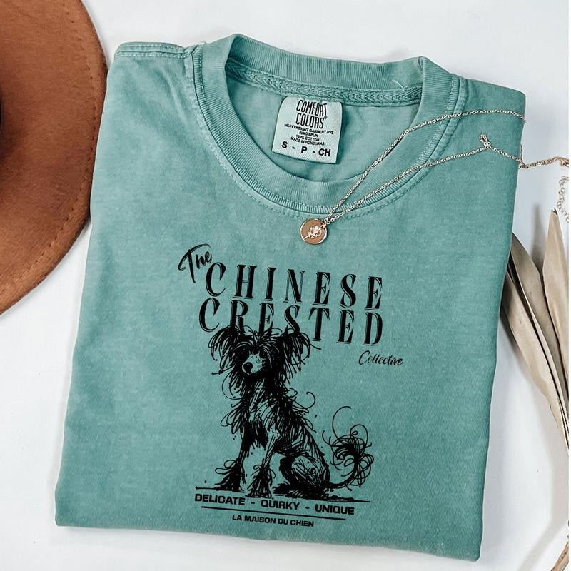 Comfort Colors Chinese Crested Standard Chinese Crested Ink Sketch Poodle Shirt Vintage Pet Proud Dog Owner T-Shirts, Hoodie, Sweatshirt