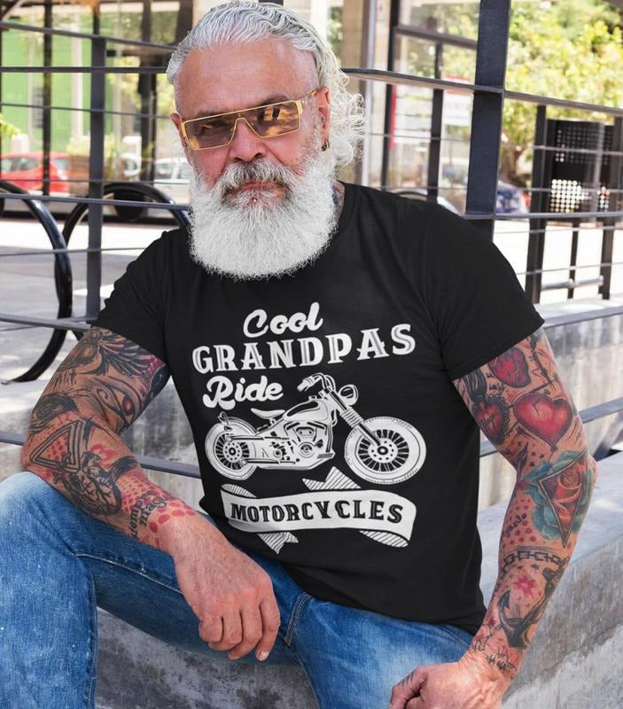 Comfort Colors Cool Grandpas Ride Motorcycles Shirt, Biker Grandpa Shirt, Motorcycle Grandpa Fathers Day Gift, Grandpa...