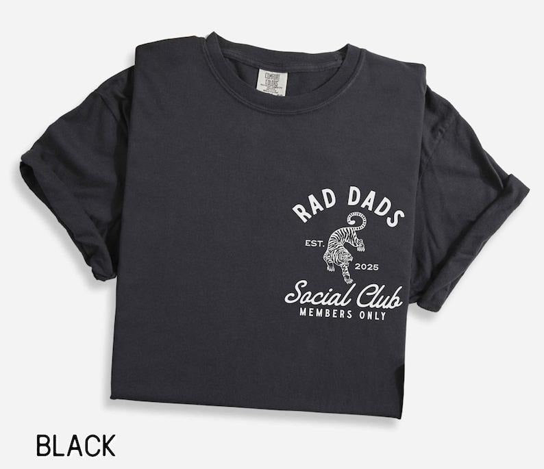 Comfort Colors Dad Shirt Rad Dad Social Club Shirt First Vintage Inspired Dad Shirt New Dad Shirt Tiger T-Shirts, Hoodie, Sweatshirt