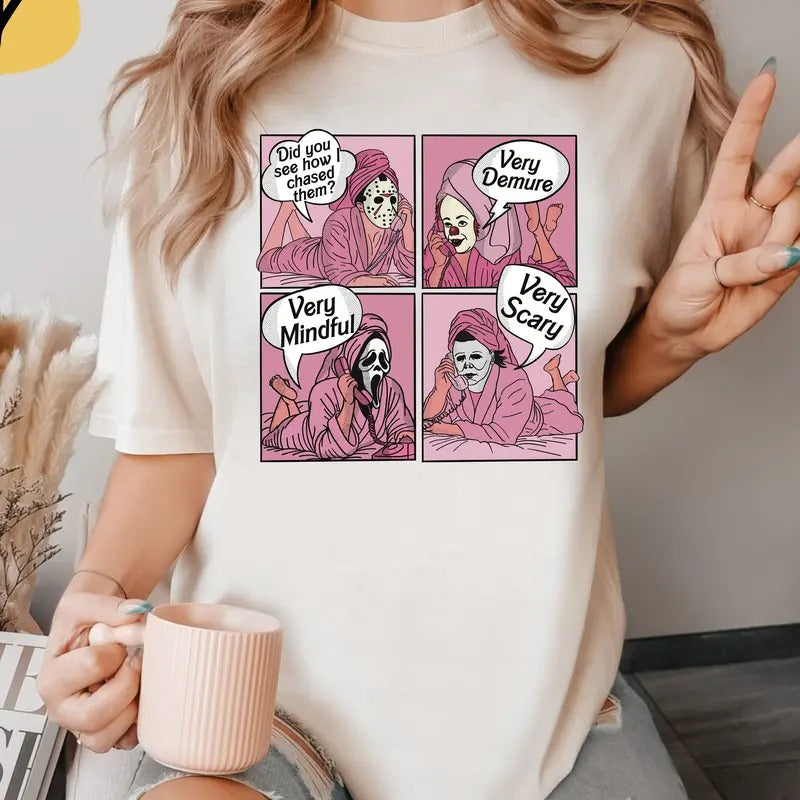 Comfort Colors Did You See How I Chased Them Very Demure Very Mindful Very Scary Shirt Spooky Halloween Shirt T-Shirts, Hoodie, Sweatshirt