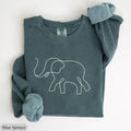 Comfort Colors Elephant Sweatshirt - Abstract Minimalist Elephant Cotton Fleece T-Shirts, Hoodie | GrindPrints.com