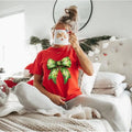Comfort Colors Grinch Lights Coquette Bow Women's Short Sleeve Graphic T-Shirt