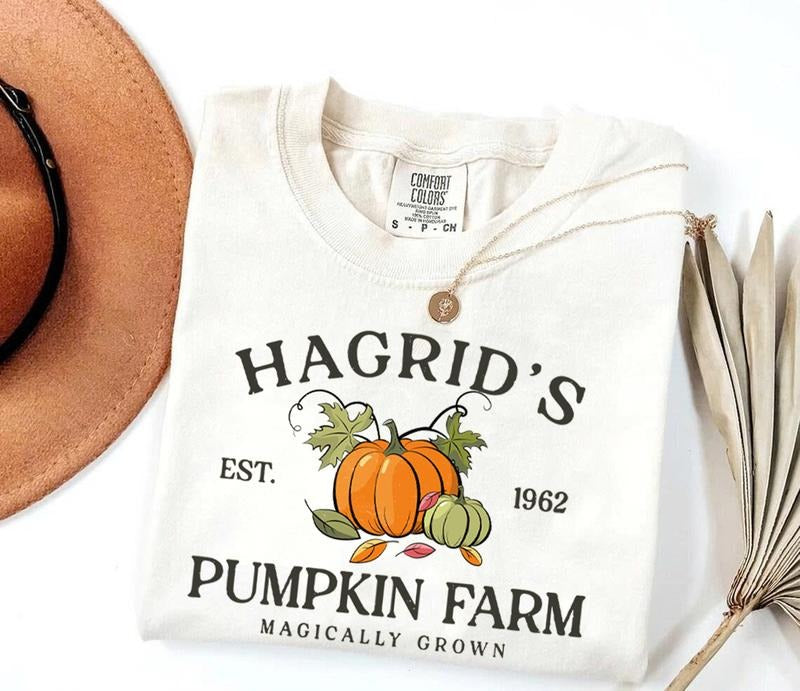 Comfort Colors Hagrid Pumpkin Shirt, Fall Wizard Tee, Halloween Pumpkin Patch, Cute Autumn T-Shirt, Magical Farm Shirt,...