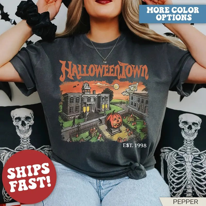 Comfort Colors Halloweentown Shirt, Halloweentown University EST 1998, Retro Halloweentown Shirt, Cute Fall Shirt Hoodie,...