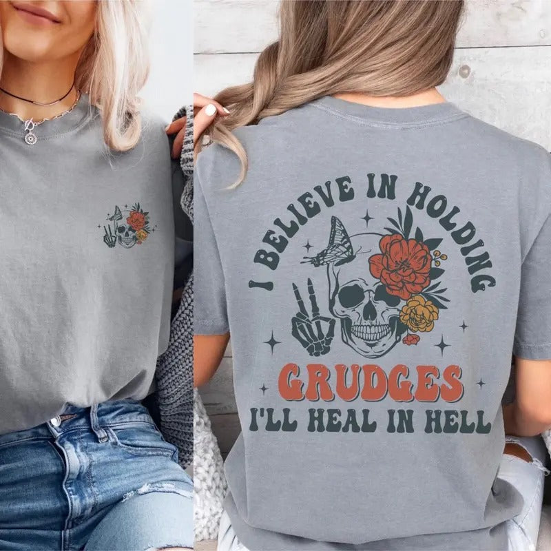 Comfort Colors Heal in Hell Women's Graphic T-Shirt - Casual Short Sleeve Cotton Top for Women