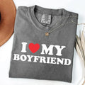 Comfort Colors I Love My Boyfriend T-shirt, I Heart My Boyfriend Shirt, Couple Anniversary or Valentines Gift Idea,...