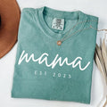 Comfort Colors Mama Est Year Shirt, Mothers Day Gift For Mom, Custom Mama T-Shirt, Pregnancy Announcement, Unique Mom...
