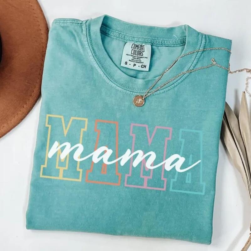 Comfort Colors Mama T-Shirt, Retro Mama Tee, Stylish Mom Tshirt, Mother's Day Gift, Cute Mom Outfit, Colorful Mom...