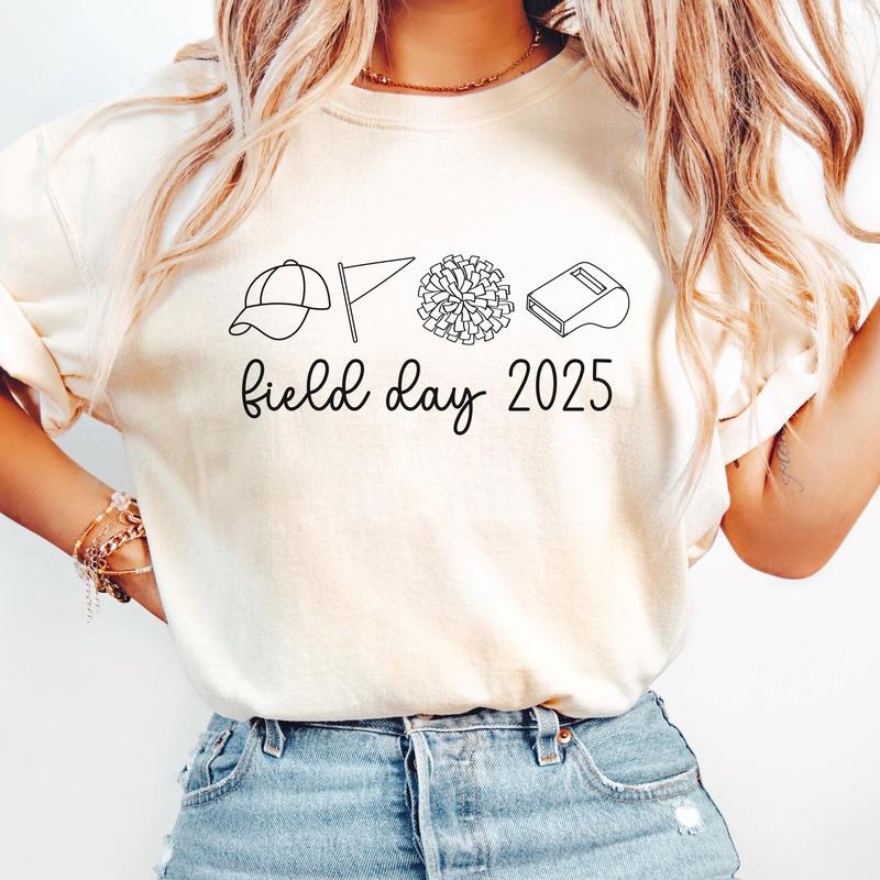 Comfort Colors Minimalist Field Day Shirt, Teacher Field Day Squad Shirt, Group Field Day 2025 Shirt Teacher, Field Day...