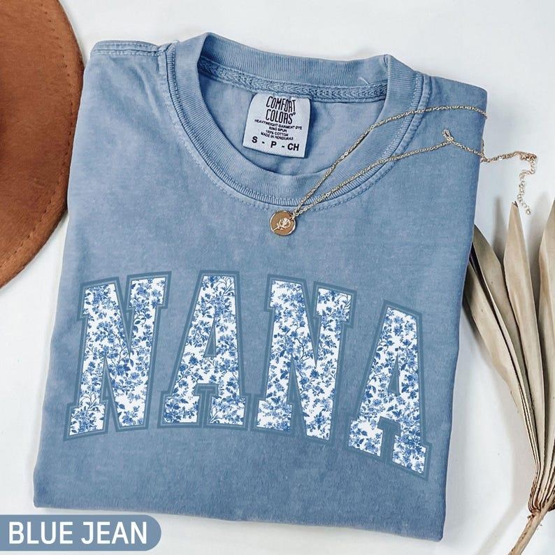 Comfort Colors Nana Shirt, Toile Floral Nana Shirt, Nana Tee, Cute Nana Shirt, Gift for Nana, Grandma Gift, Grandmother...