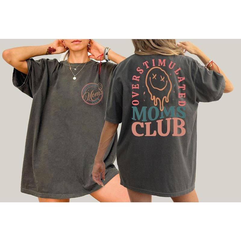 Comfort Colors Overstimulated Moms Club Shirt Mama Comfort Colors Mom Shirt Funny Mama Shirt L309 T-Shirts, Hoodie, Sweatshirt