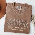 Comfort Colors Personalized Grandma T-Shirt with Leopard Print, Mothers Day Gift for Grandma, Nana Shirt, Gigi Tee...