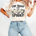 Comfort Colors Raccoon Halloween T-Shirt, Stay Trashy and Spooky Shirt, Spooky Season, Funny Halloween, Trick or Treat,...
