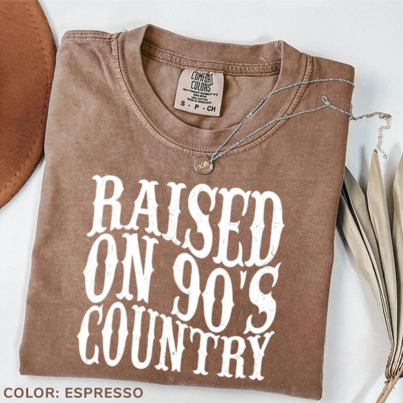 Comfort Colors Raised on 90s Country T-Shirt, Nashville T-Shirt, Retro 90's Country TShirt, Country Music Lover Tee,...