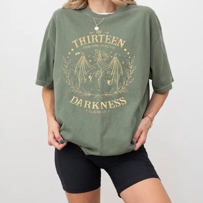 Comfort Colors Retro The Thirteen Throne Of Glass Shirt, From Darkness Claim Us Tshirt, Bookish Gift, Fantastic Reader...